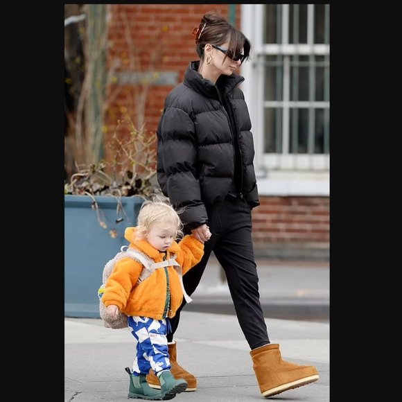 Brand new MOON BOOTS NO LACE BLACK RUBBER SNOW BOOTS - size 5-7 - Picture 2 of 8